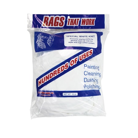 Monarch Brands T-Shirt Cleaning Rags - White - 1 lb Bag PNP-N080-W43-1